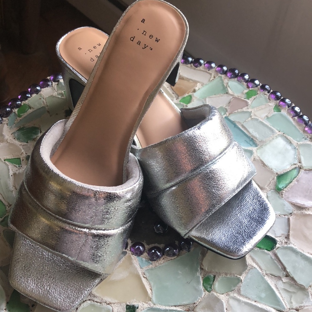 A New Day Silver Sandal Heels